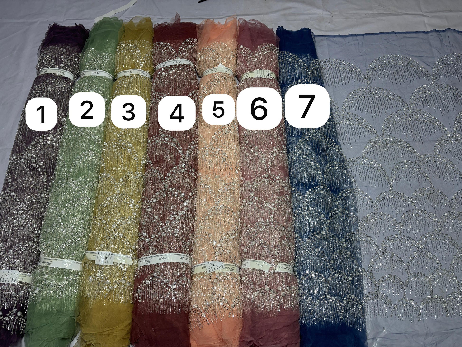 NEW DESIGNER IMPORTED BEADWORK NET FABRICS