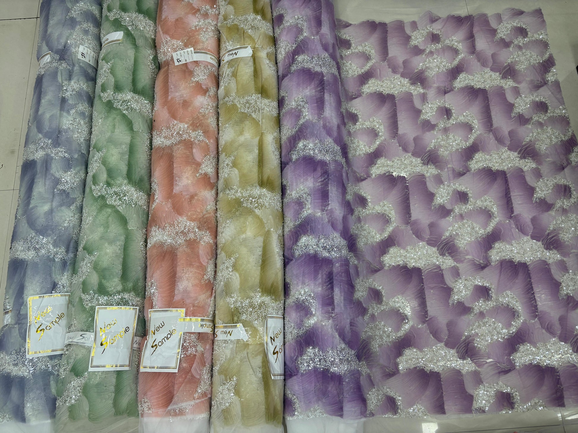 New designer imported ribbon work net fabrics