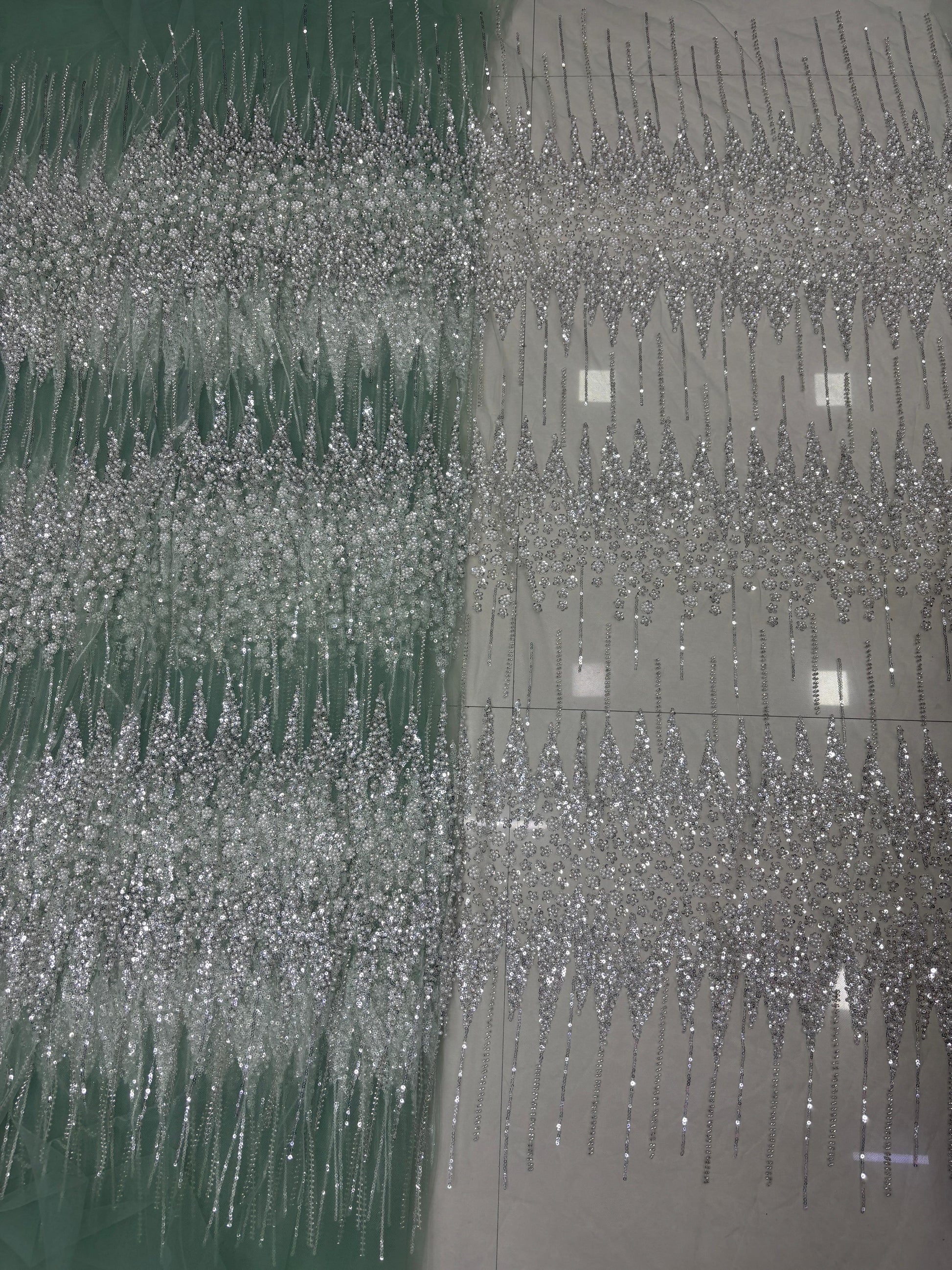 Imported designer pearl work net fabrics
