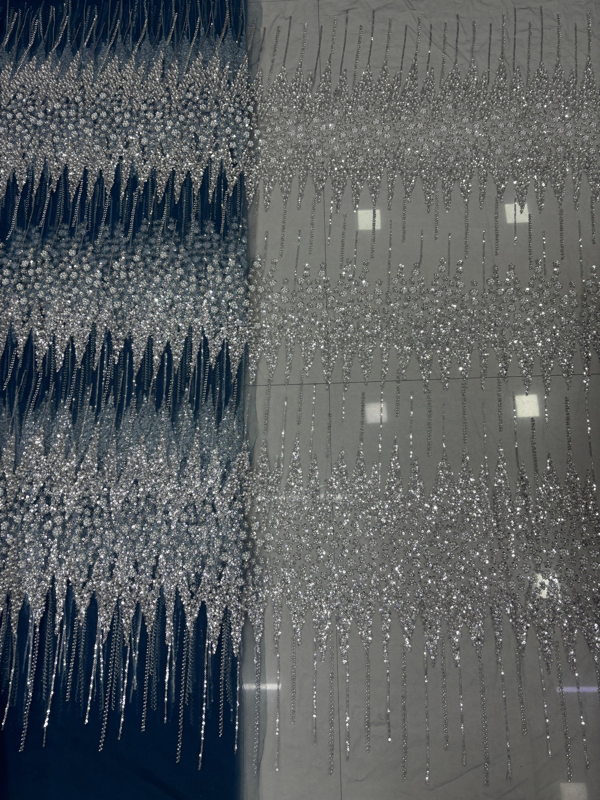 Imported designer pearl work net fabrics